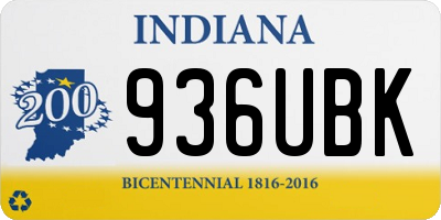 IN license plate 936UBK