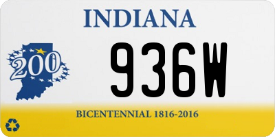 IN license plate 936W