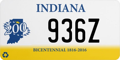 IN license plate 936Z