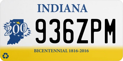 IN license plate 936ZPM