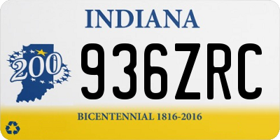 IN license plate 936ZRC