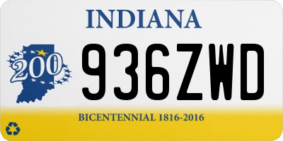 IN license plate 936ZWD