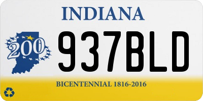 IN license plate 937BLD