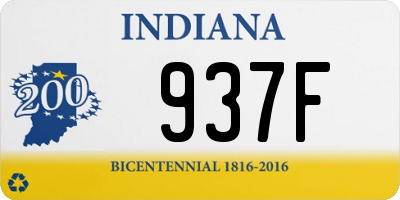 IN license plate 937F