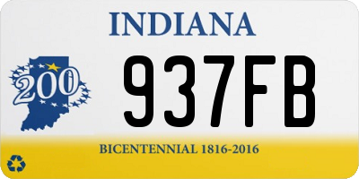 IN license plate 937FB