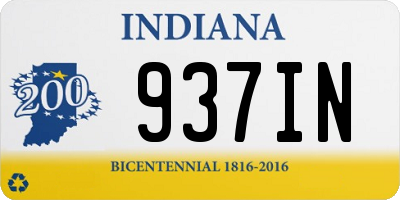 IN license plate 937IN