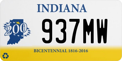 IN license plate 937MW