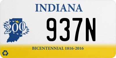 IN license plate 937N