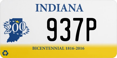 IN license plate 937P