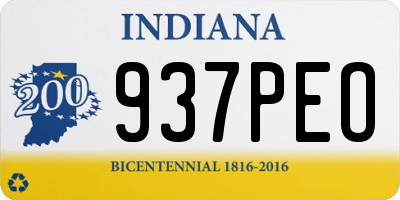 IN license plate 937PEO