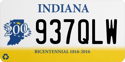 IN license plate 937QLW