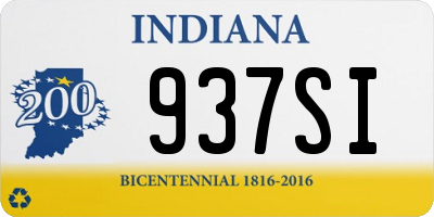 IN license plate 937SI