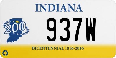 IN license plate 937W