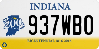 IN license plate 937WBO