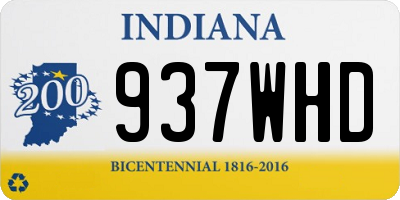 IN license plate 937WHD