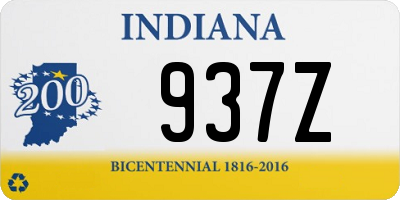 IN license plate 937Z