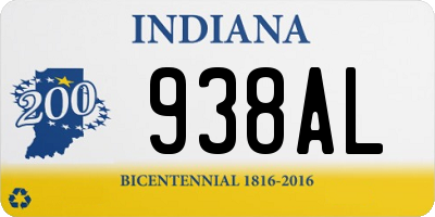 IN license plate 938AL