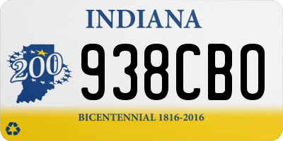 IN license plate 938CBO