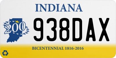IN license plate 938DAX