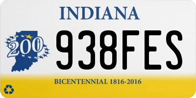 IN license plate 938FES