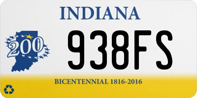 IN license plate 938FS