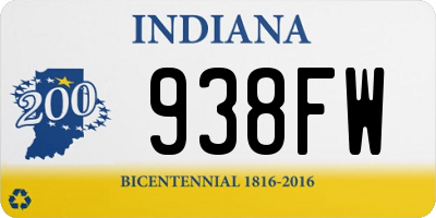 IN license plate 938FW