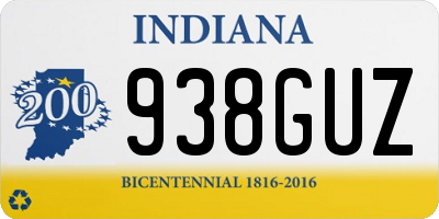 IN license plate 938GUZ
