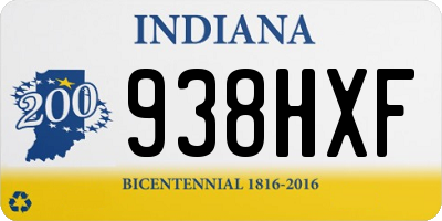IN license plate 938HXF