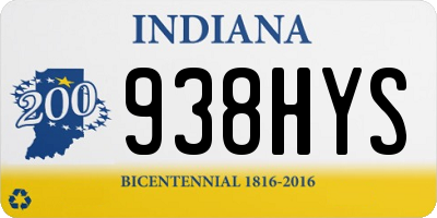 IN license plate 938HYS