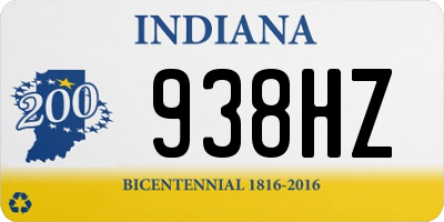 IN license plate 938HZ