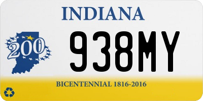 IN license plate 938MY