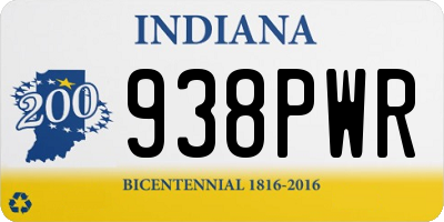 IN license plate 938PWR