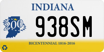 IN license plate 938SM