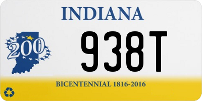 IN license plate 938T