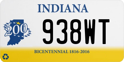 IN license plate 938WT