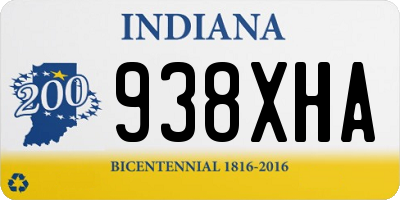 IN license plate 938XHA