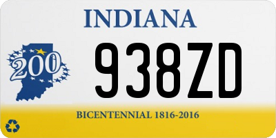 IN license plate 938ZD