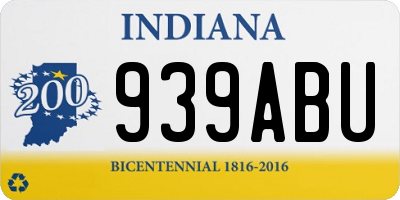 IN license plate 939ABU