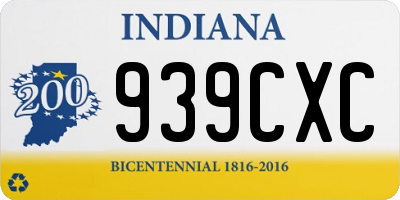 IN license plate 939CXC