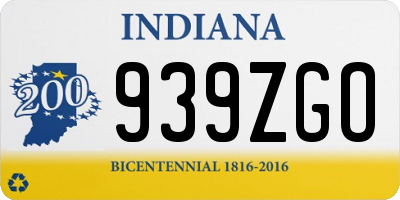 IN license plate 939ZGO