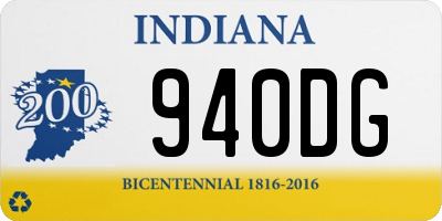 IN license plate 940DG