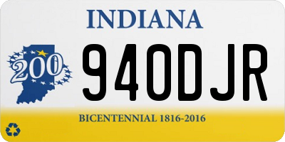 IN license plate 940DJR