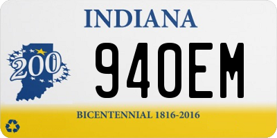 IN license plate 940EM