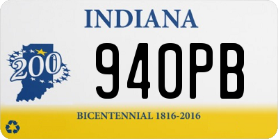 IN license plate 940PB