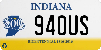 IN license plate 940US