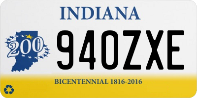IN license plate 940ZXE