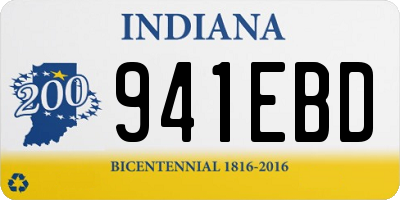 IN license plate 941EBD