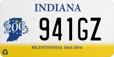 IN license plate 941GZ