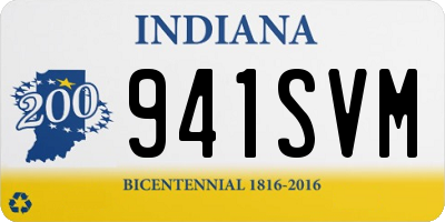 IN license plate 941SVM