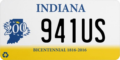 IN license plate 941US